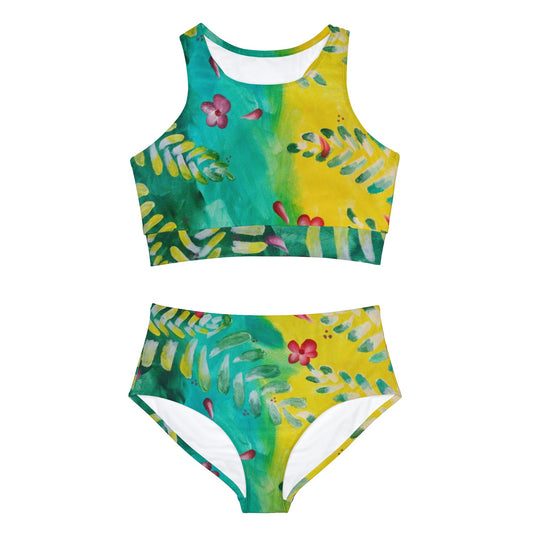 "The Green, The Yellow, and the In Between" Sporty Bikini Set