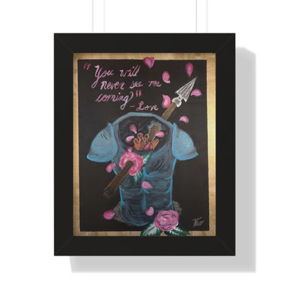 Artistic Framed Vertical Poster - "You Will Never See Me Coming" Inspirational Wall Art