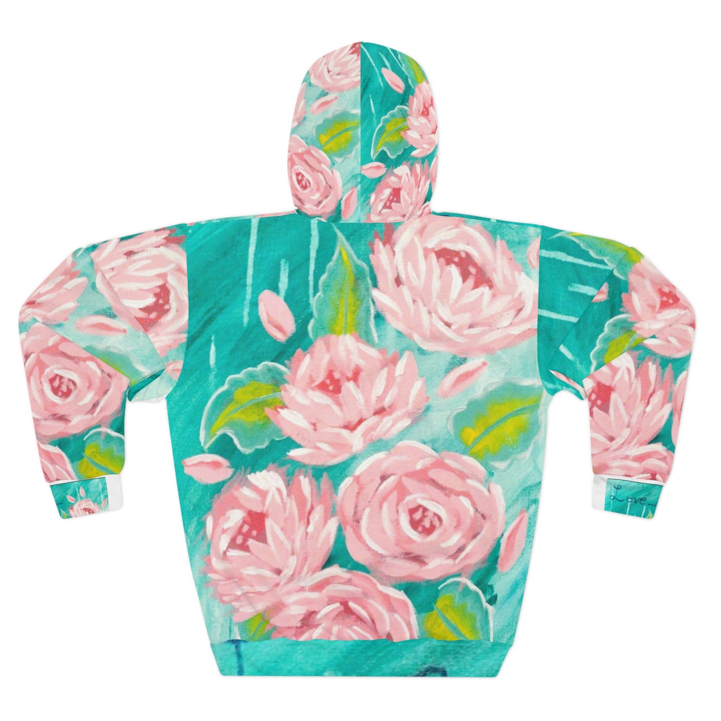 Mint Pink Peony Hoodie