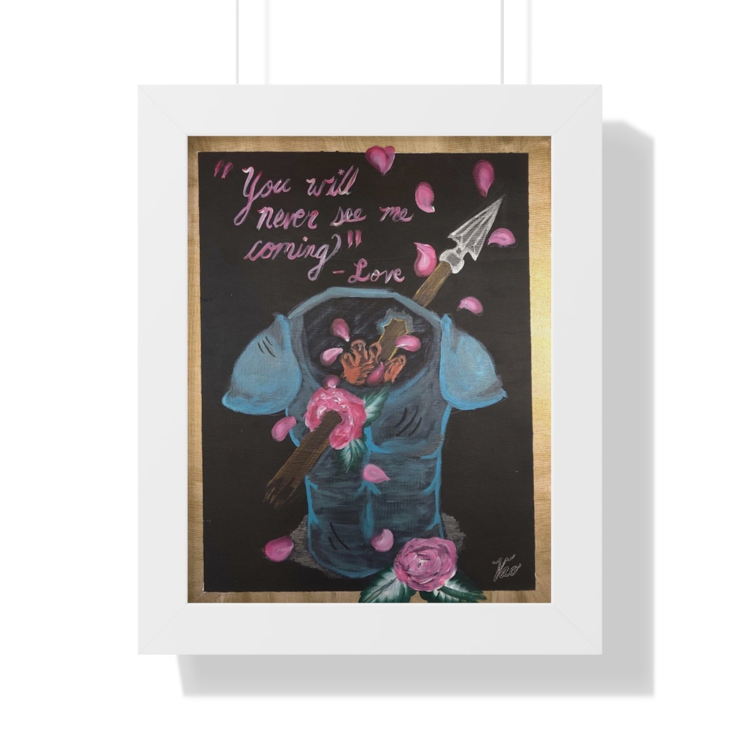 Artistic Framed Vertical Poster - "You Will Never See Me Coming" Inspirational Wall Art