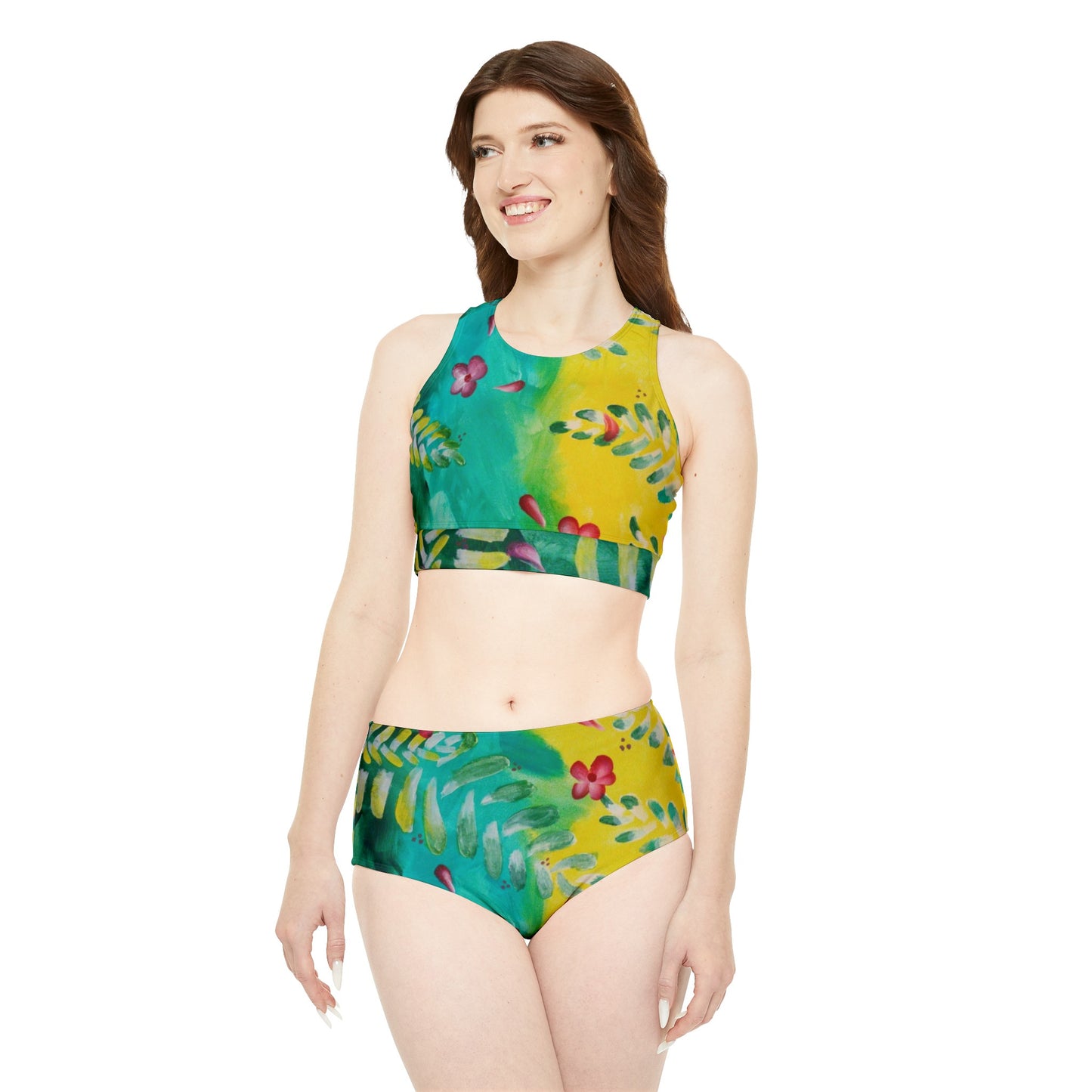 "The Green, The Yellow, and the In Between" Sporty Bikini Set