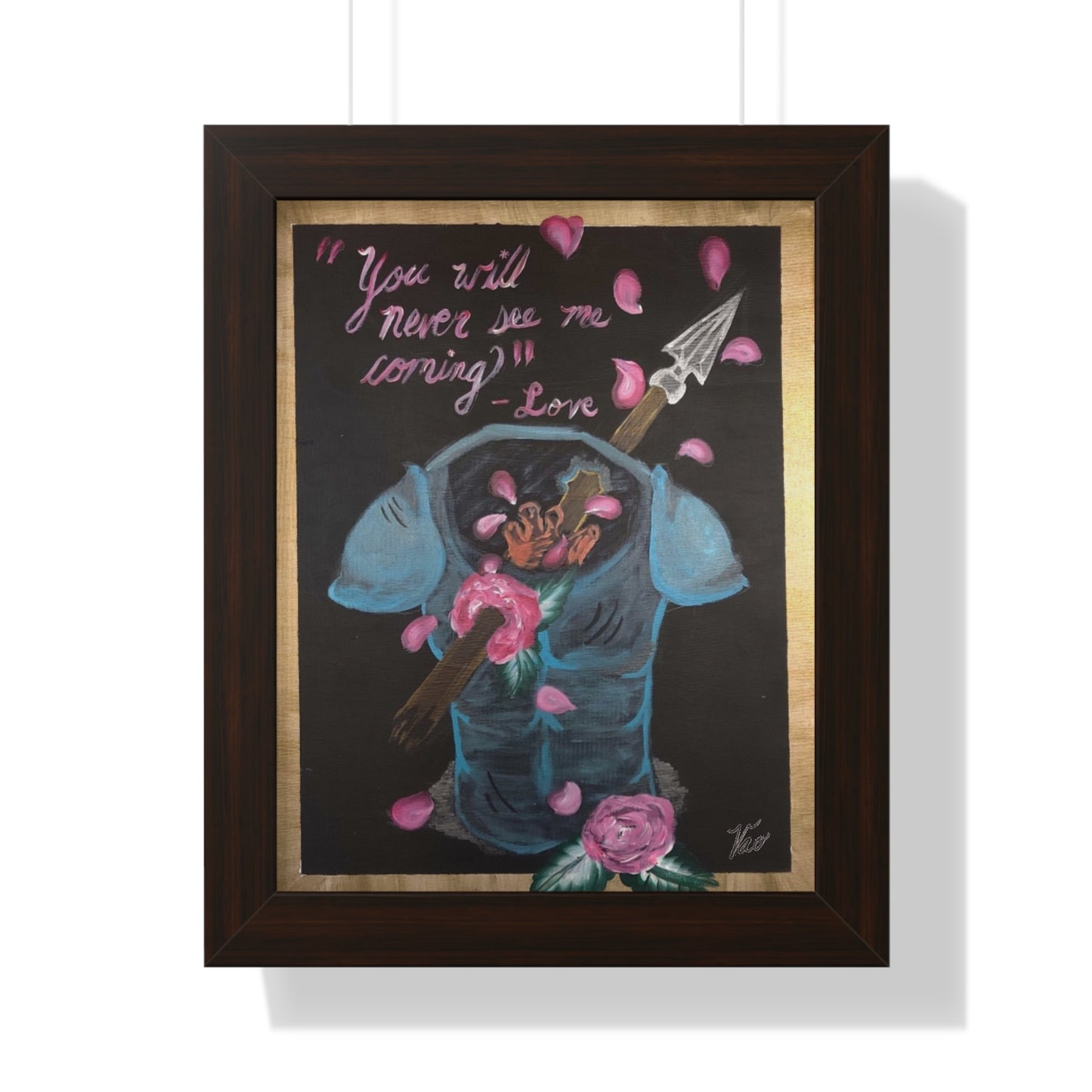 Artistic Framed Vertical Poster - "You Will Never See Me Coming" Inspirational Wall Art